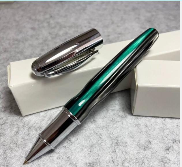 고품질 독특한 색상 황동 크롬 도금 수지 젤 펜, 부드러운 쓰기 펜